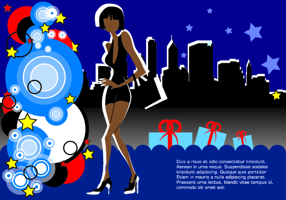 free vector Trend of the modern girl vector